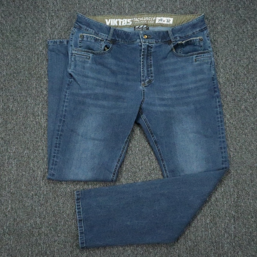 VIKTOS Jeans Mens 38x32 Blue Taculus CCW Coolmax Concealed Carry Stretch Denim
